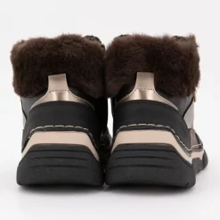 Baskets montantes à lacets black mokka fausse fourrure Femme ROMIKA