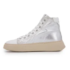 Baskets montantes argentée semelle épaisse Femme URBAN