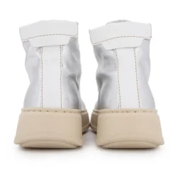 Baskets montantes argentée semelle épaisse Femme URBAN