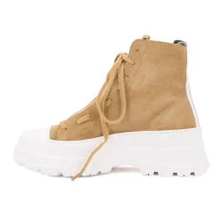 Baskets montantes cuir semelle épaisse blanc Femme ICECOOL SAINT TROPEZ