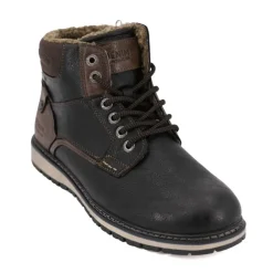 Baskets montantes effet vieux cuir doublées de fourrure Homme TOM TAILOR