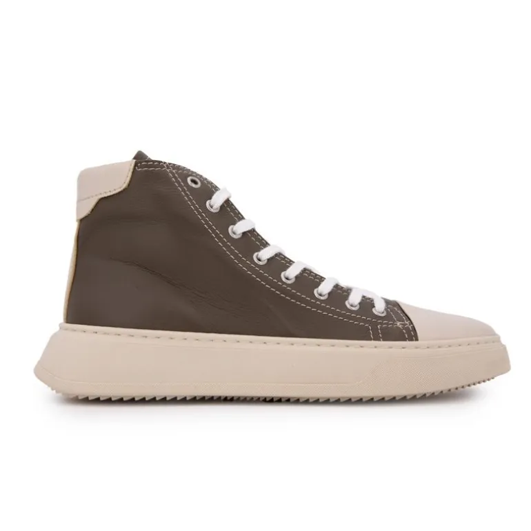 Baskets montantes kaki vert semelle épaisse Homme URBAN