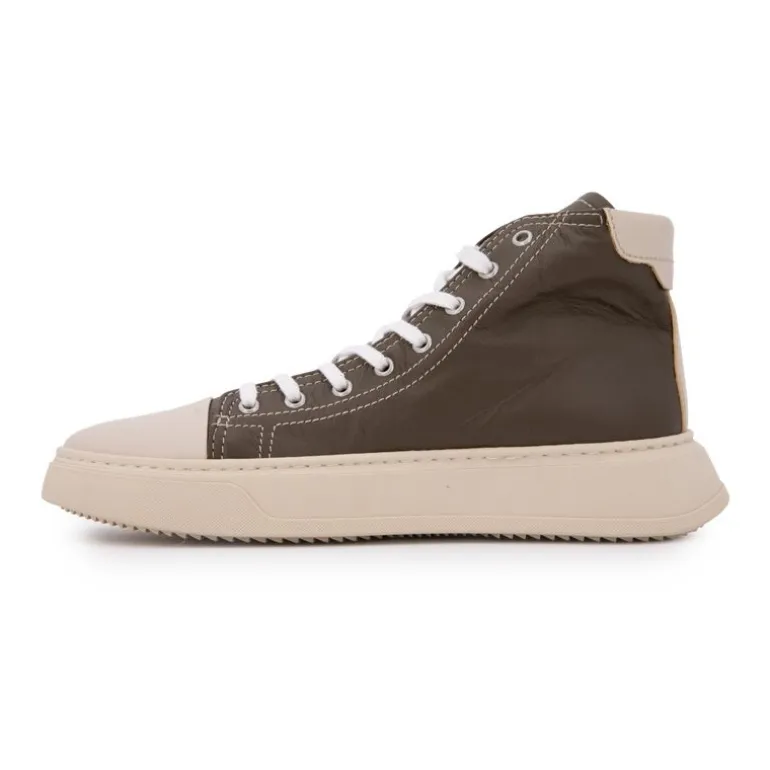 Baskets montantes kaki vert semelle épaisse Homme URBAN