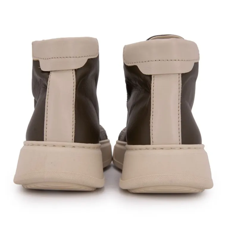 Baskets montantes kaki vert semelle épaisse Homme URBAN