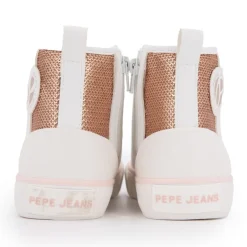 Baskets montantes ottis young g à sequins gold rose Enfant PEPE JEANS