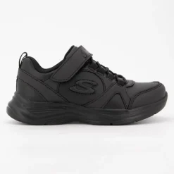 Baskets noires à lacets avec scratch Enfant SKECHERS