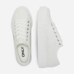 Baskets noomi brodé en toile à lacets Femme ONLY