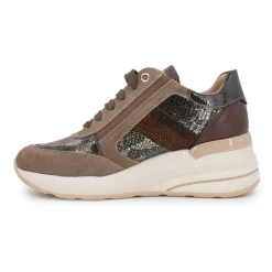 Baskets premium compensées motif croco avec bande de strass Femme KEYS