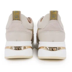 Baskets semelle contrastée en cuir avec strass golds Femme KEYS