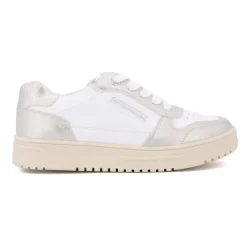 Baskets silver à lacets semelle crème Femme TOM TAILOR