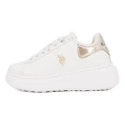 Baskets similicuir grande semelle avec lacets noir Enfant US POLO