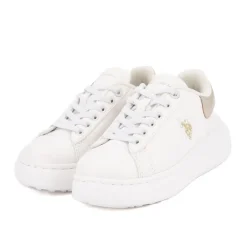 Baskets similicuir grande semelle avec lacets noir Enfant US POLO