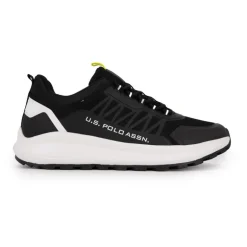 Baskets streetwear noir détail coloré Homme US POLO