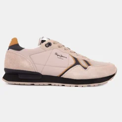 Baskets tissu couleur sable à lacets Homme PEPE JEANS