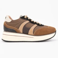 Baskets toile semelle plateforme silvia cuir à lacets Femme KEYS