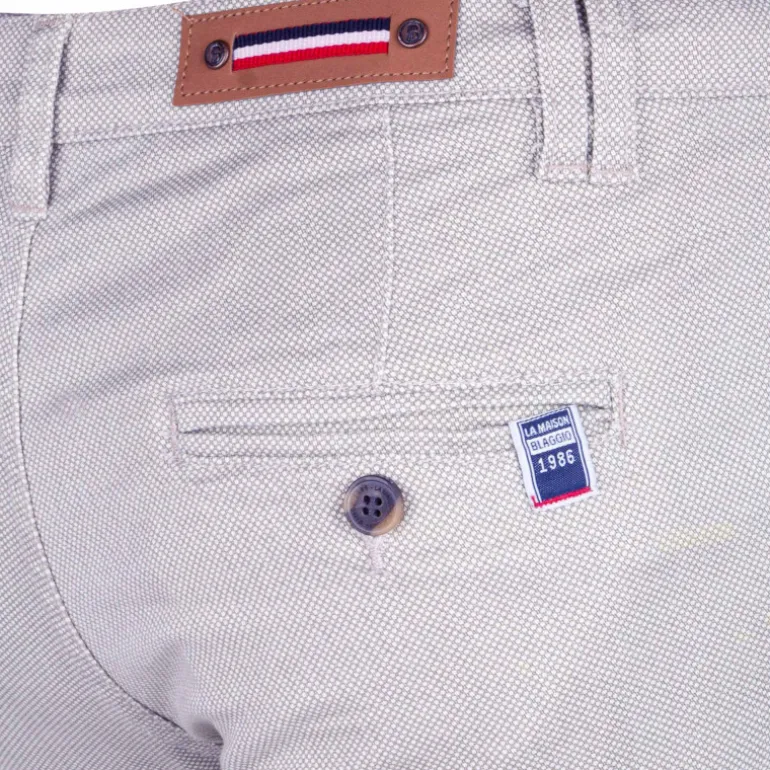 Bermuda chino coton stretch armuré Varen Homme BLAGGIO