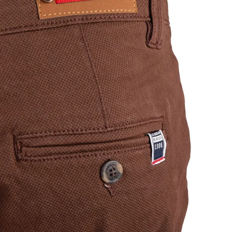 Bermuda chino coton stretch armuré Varen Homme BLAGGIO