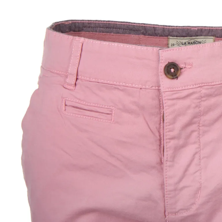 Bermuda chino venili coton stretch popeline revers gansé bouton Homme BLAGGIO