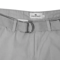 Bermuda uni coton avec ceinture en tissu Homme AMERICAN COLLEGE