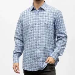 Bill00 chemise coton poly bleu marine - carreaux Homme BILL TORNADE