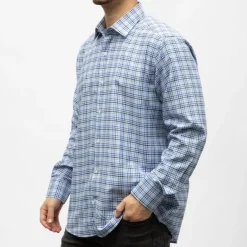 Bill00 chemise coton poly bleu marine - carreaux Homme BILL TORNADE