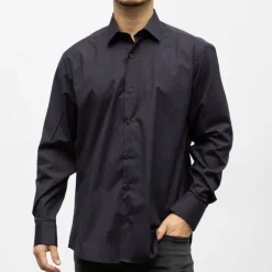 Bill00 chemise coton poly bleu marine motif rouge Homme BILL TORNADE