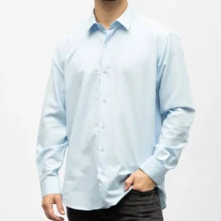 Bill00 chemise coton poly bleu ciel - nid d'abeilles Homme BILL TORNADE