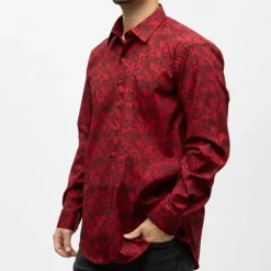 Bill00 chemise coton poly rouge profond - grunge Homme BILL TORNADE