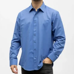 Bill01 chemise coton poly uni petrole Homme BILL TORNADE