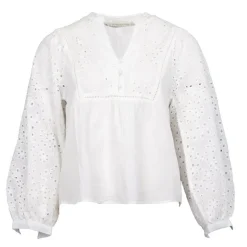 Blouse brodée blanc briam col V Femme LA PETITE ETOILE