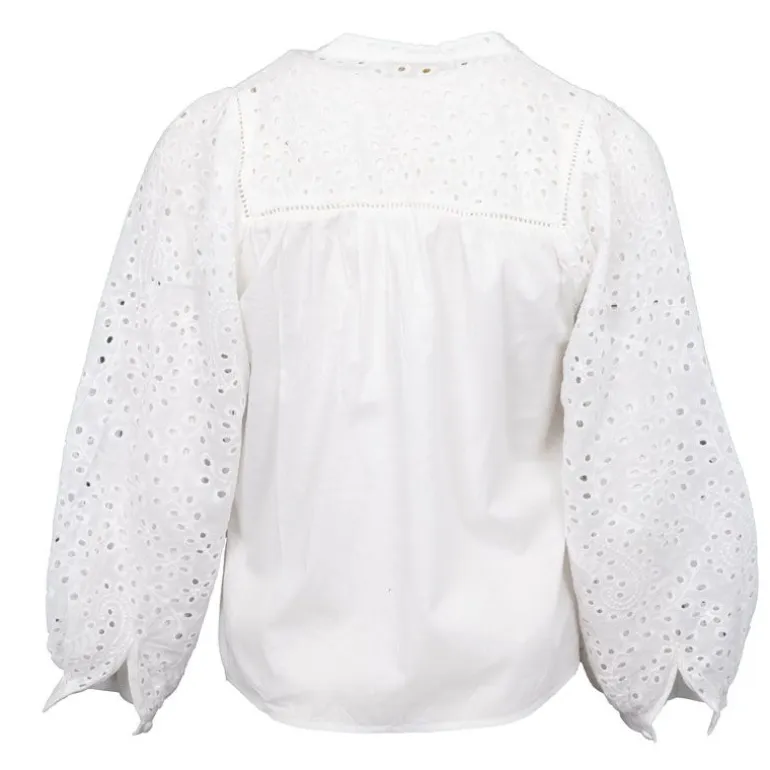 Blouse brodée blanc briam col V Femme LA PETITE ETOILE
