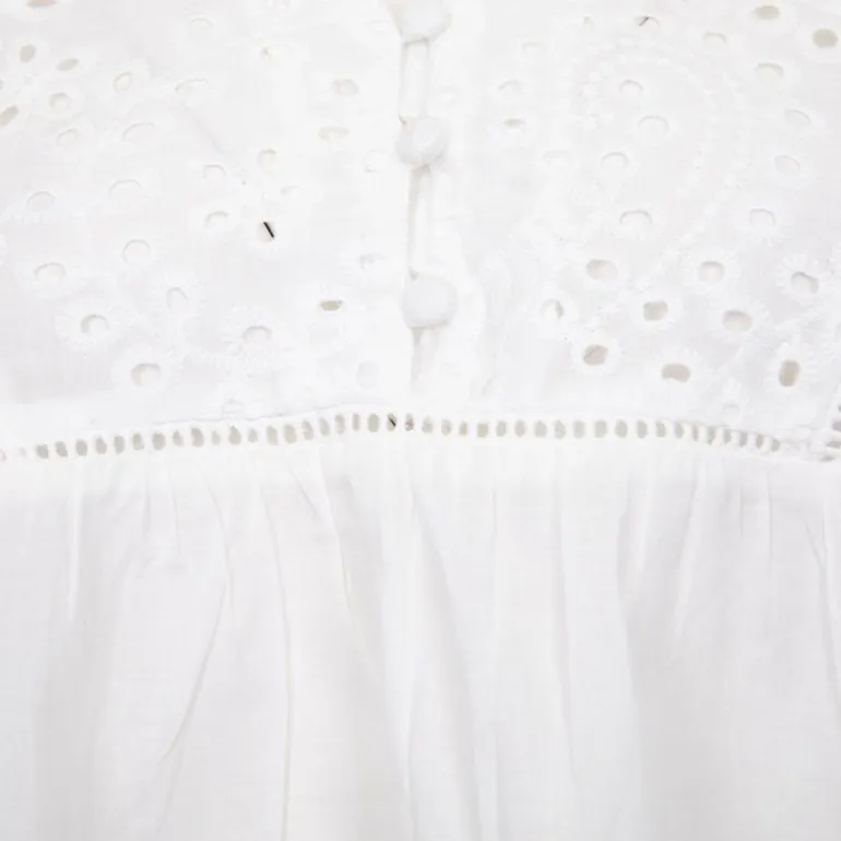 Blouse brodée blanc briam col V Femme LA PETITE ETOILE