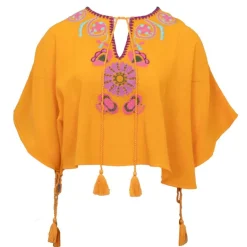 Blouse caftan magoo à nouer avec broderie Femme ANTIK BATIK