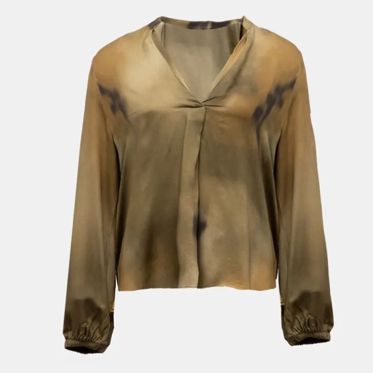 Blouse col v imprimé manches longues Femme PLEASE