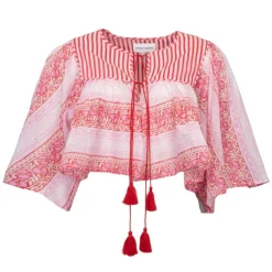 Blouse crop amelie manches 3/4 à motif graphique Femme ANTIK BATIK