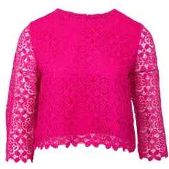 Blouse fuchsia à dentelle Bleya Femme LA PETITE ETOILE
