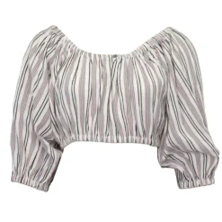 Blouse juliette à rayures épaules dénudées coton Femme ANTIK BATIK