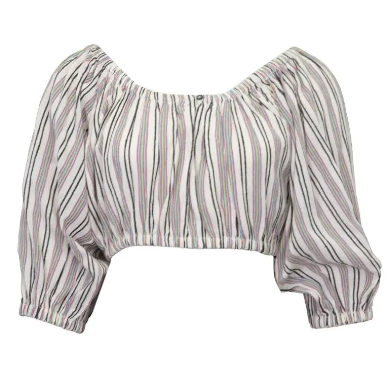 Blouse juliette à rayures épaules dénudées coton Femme ANTIK BATIK