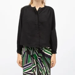 Blouse noire à boutons coton berlia Femme LA PETITE ETOILE