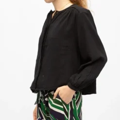 Blouse noire à boutons coton berlia Femme LA PETITE ETOILE