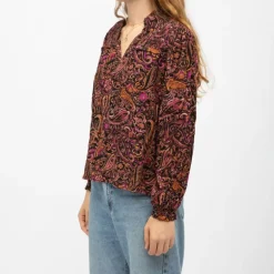 Blouse noire gipsy bloeme motif cachemire Femme LA PETITE ETOILE