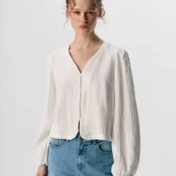 Blouse Phillie col v manches élastiques Femme OBJECT