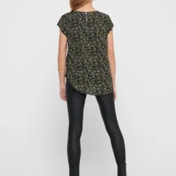 Blouse vic vert foncé à fleurs jaunes Femme ONLY