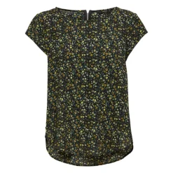 Blouse vic vert foncé à fleurs jaunes Femme ONLY