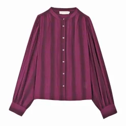 Blouse voline bordeaux à boutons Femme LA PETITE ETOILE