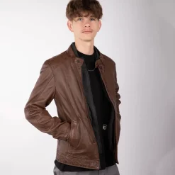 Blouson en simili-cuir alden marron Homme OAKWOOD