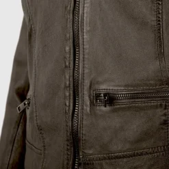 Blouson style perfecto en cuir Femme OAKWOOD