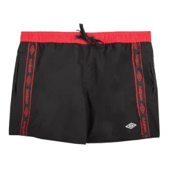 Boardshort court noir bandes rouges Homme UMBRO