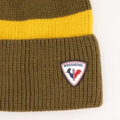 Bonnet en maille à retrousser avec logo en relief Homme ROSSIGNOL