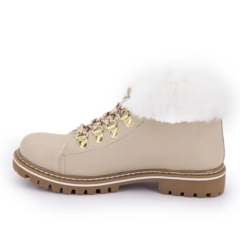 Boots cuir grainé avec fausse fourrure Femme LES TROPEZIENNES PAR M.BELARBI